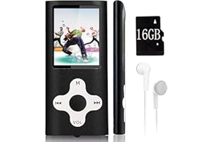 XIDEHUY Mp3 Player,Music Player with a 16 GB Memory Card Portable Digital Music Player/Video/Voice Record/FM Radio/E-Book Reader/Photo Viewer/1.8 LCD