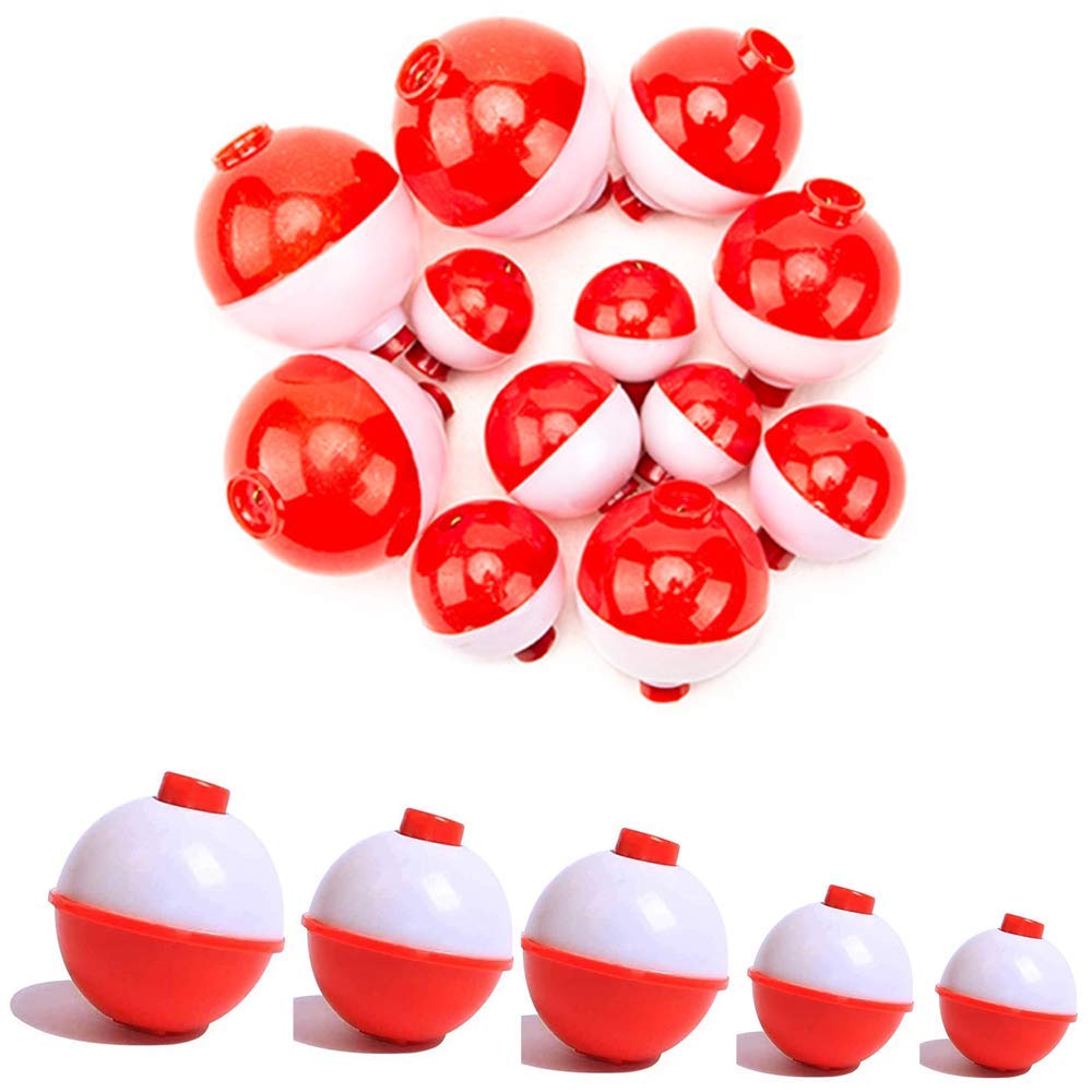 20 Pcs Fishing Snap On Floats Bobbers 5Size Various Weights Push Button Sea Carp Hard ABS Push Button Fishing Round Buoy Float