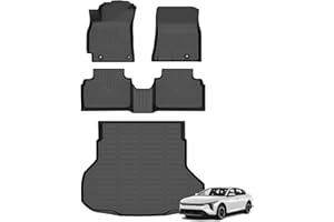 AZYT Floor Mats & Cargo Liner for Kia K4 2025 All Weather Automotive TPE Set Anti-Slip Waterproof Floor Liners Accessories (Car Mats+Trunk Mat) Black
