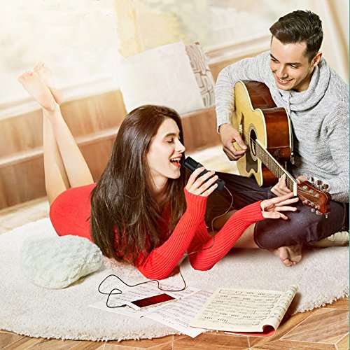 TKGOU Portable Microphone, Iphone Wireless Karaoke microphone with pop filter & tripod microphone stand, great for Vocal, Recording,Facebook Chat(GM991B)