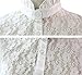 Joyci Student's Pleated Ruffled Lace Half Shirt False Collar Cuff Choker Tie (White)