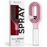 Hair Brush with Water Spray for Women, 2 in 1 Fine Mist Detangling Brush and Spray Bottle, Spray Hair Brush for Curly, Wavy,