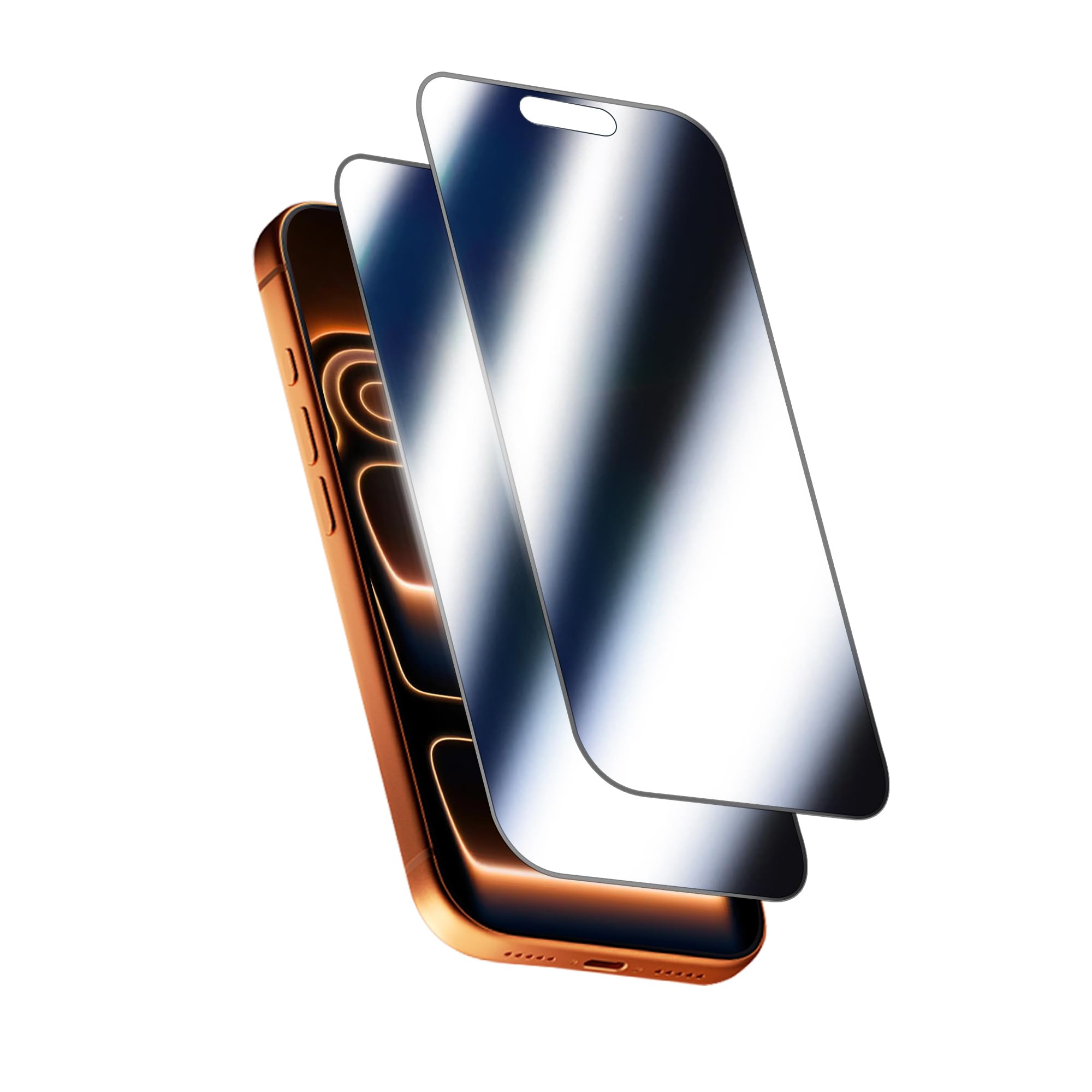 Ivachell 2 Pack Mirror Screen Protector for iPhone 17 Pro Privacy Tempered Glass Mirrored Effect Anti-Spy Easy Installation Frame Full Coverage Shatterproof Anti-Scratch Anti-Bubble (6.3 inch Silver)