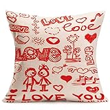 Valentine's Day Lovers Pillow Case Throw Cushion Cover Sofa Home Car Party Decor