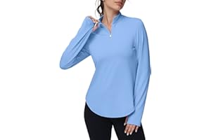 GGOV Women's Golf Polo Long Sleeve Workout Tops V Neck UPF 50+ Sun Protection Quick Dry Lightweight Active Tennis Shirts