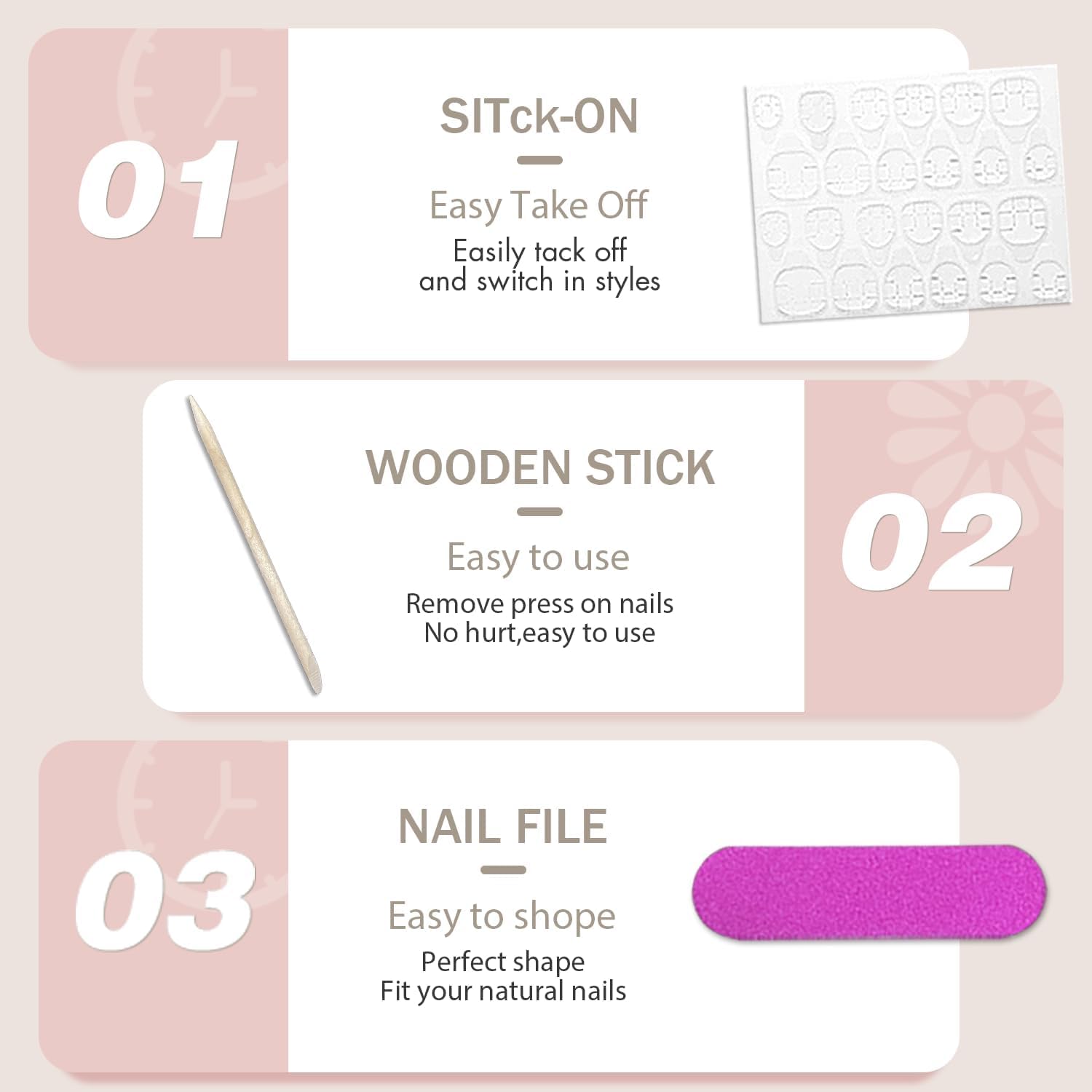 Deep Brown Press on Nails Short,KXAMELIE False Nails Short Square Nails Press ons,Acrylic Nails Glue on Nails Set,Stick on Nails for Women Fake Nails for Girls Daily Wear in 24PCS - Image 7