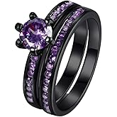 Bridal Sets Black Gold Plated Womens Wedding Ring Sets Green Cz Engagement Ring 2pcs Wedding Band