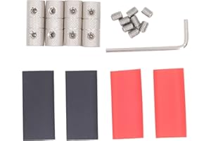 4 Gauge Wire Connectors Kit, Brass Connectors for Car Audio Splice Battery Cable Butt Connector with Hex Wrench Screws