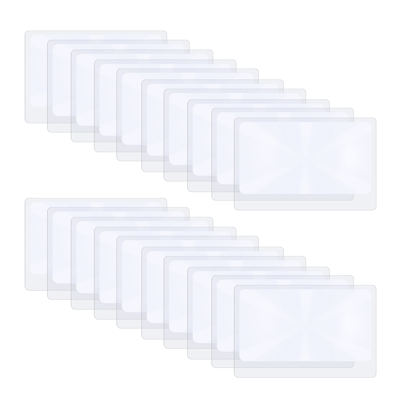 Molain 20 Pcs 3X Pocket Magnifier Fresnel Lens Lenses Credit Card Magnifier Wallet Magnifying Lenses Jewelry Loupe Reading Aid Helper(20Pcs-Pocket Magnifier)