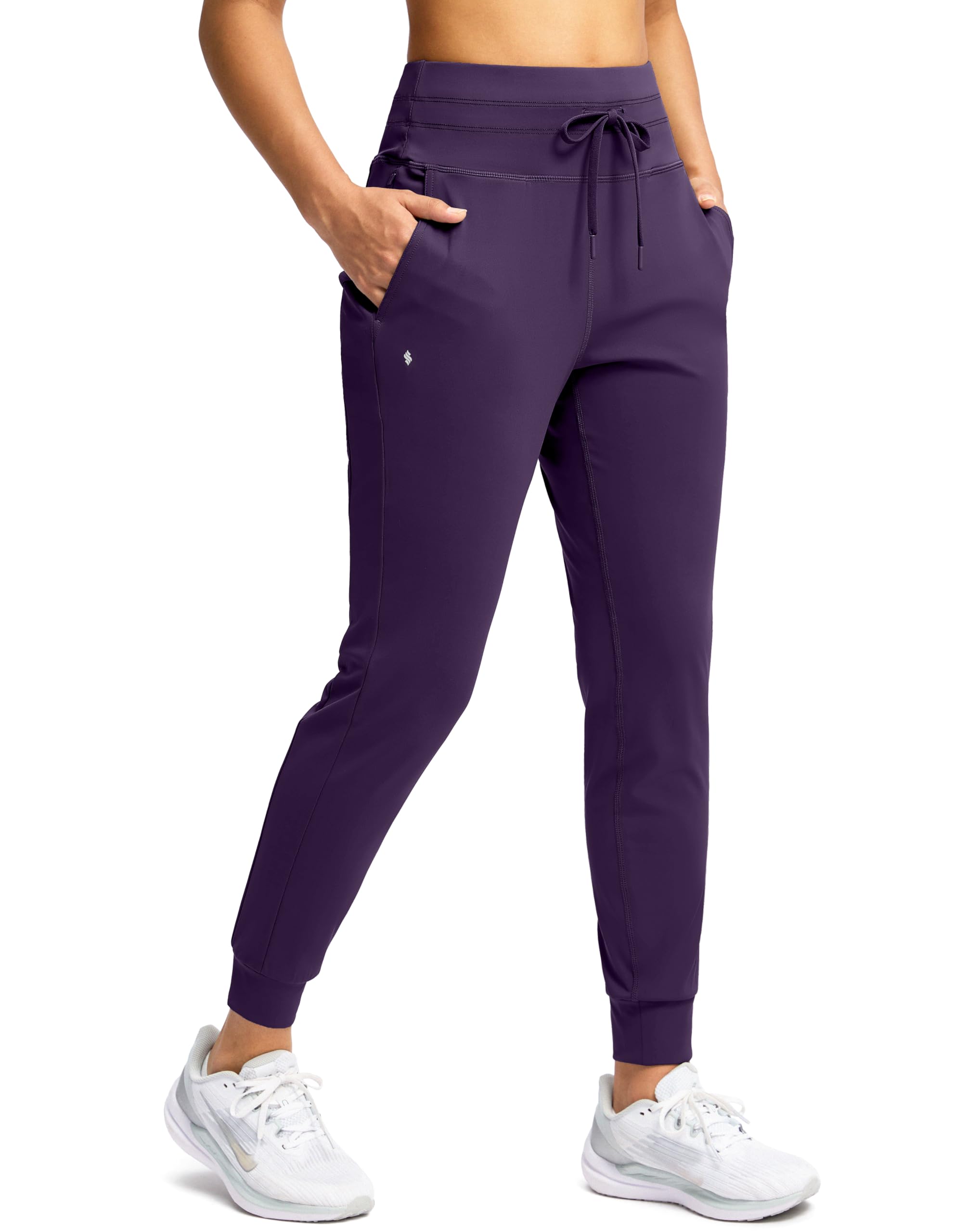 Photo 1 of Soothfeel Womens Joggers Pants with Zipper Pockets High Waist Athletic Leggings Sweatpants for Workout Running Yoga Purple XXL