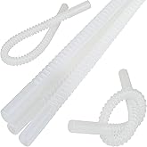 Bendable Straws - 11 inch Long Flexible Straws - Bendy Drinking Straw Reusable - 5 Pack