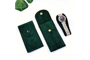 XIANSHENGLE Watch Pouch, Watch Roll, Watch Travel Case for Men and Women Portable Velvet Watch Pouch Watch Storage Bag ​and Organizer Protective Watch Box Pouch with ,for watches and jewelry （2 Pieces）