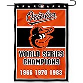 Orioles 3-Time World Series Champions Double Sided Garden Flag