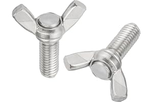 uxcell 10pcs M8-1.25x20mm Wing Butterfly Screws Bolts, 304 Stainless Steel Wing Bolt Thumb Hand Screws Butterfly Screws