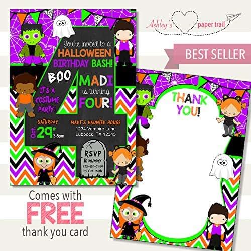 Halloween Costume Party Birthday Invitation Digital File