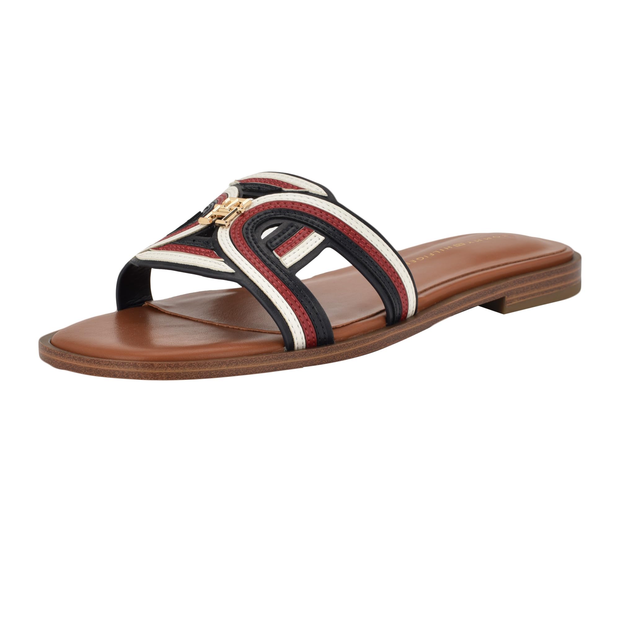 Tommy Hilfiger Women’s Tressi Sandal, Medium Red/Navy 610, 5.5