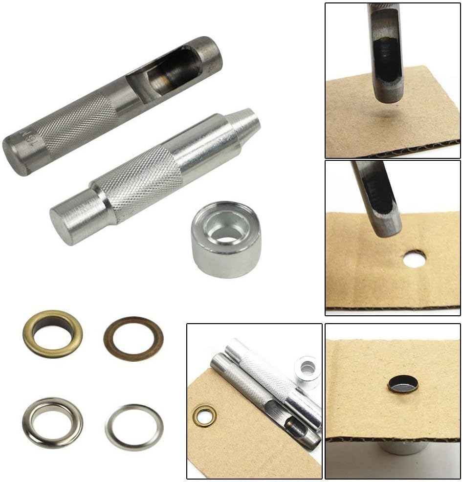 WedDecor 14mm Leather Hole Punch Set 3 Parts Eyelets Grommets Fixing Tool Kits for DIY Hollow Punch Leather Craft Watch Strap - Image 5