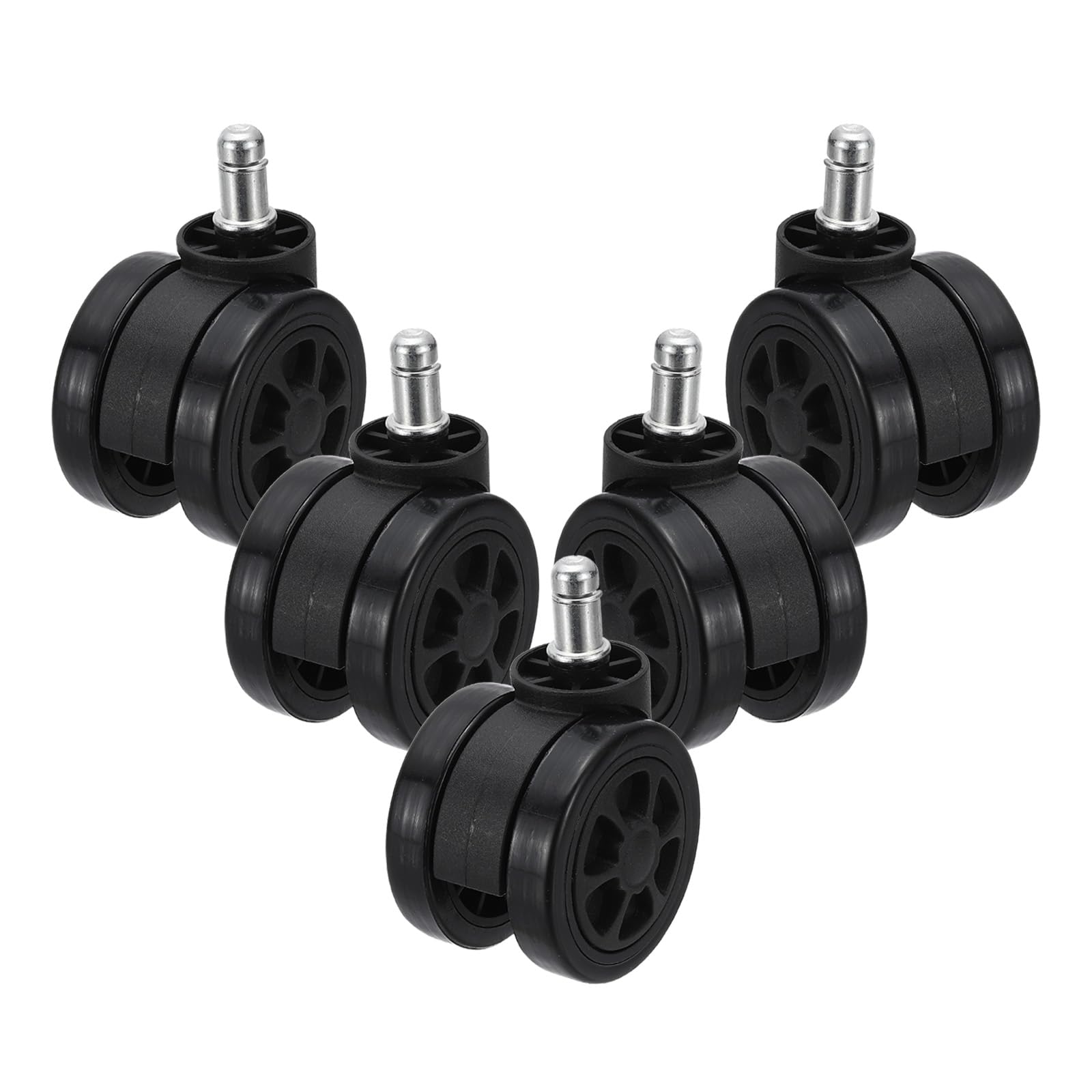 Photo 1 of PATIKIL 3 Inch Office Chair Wheel Replacement, 5 Pack Desk Chair Wheels with 7/16" x 7/8" Quite Rolling Caster Wheels 154 Lbs Per Wheel for Wood Floors Carpet, Black