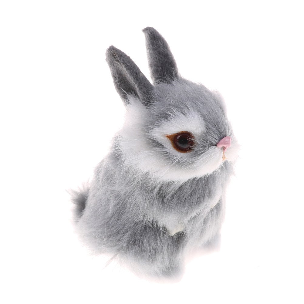 Photo 1 of GUDVES Mini Realistic Cute Plush Rabbits Fur Lifelike Animal Easter Bunny Simulation Toy Model Gift Miniatures Decorations (Rabbit Plush Toys)