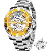 DAXIAOYU Men Mechanical Watches Automatic Self-Wind Clock Hollow Out Skeelton Dial Design Wristwatches Waterproof Luminous