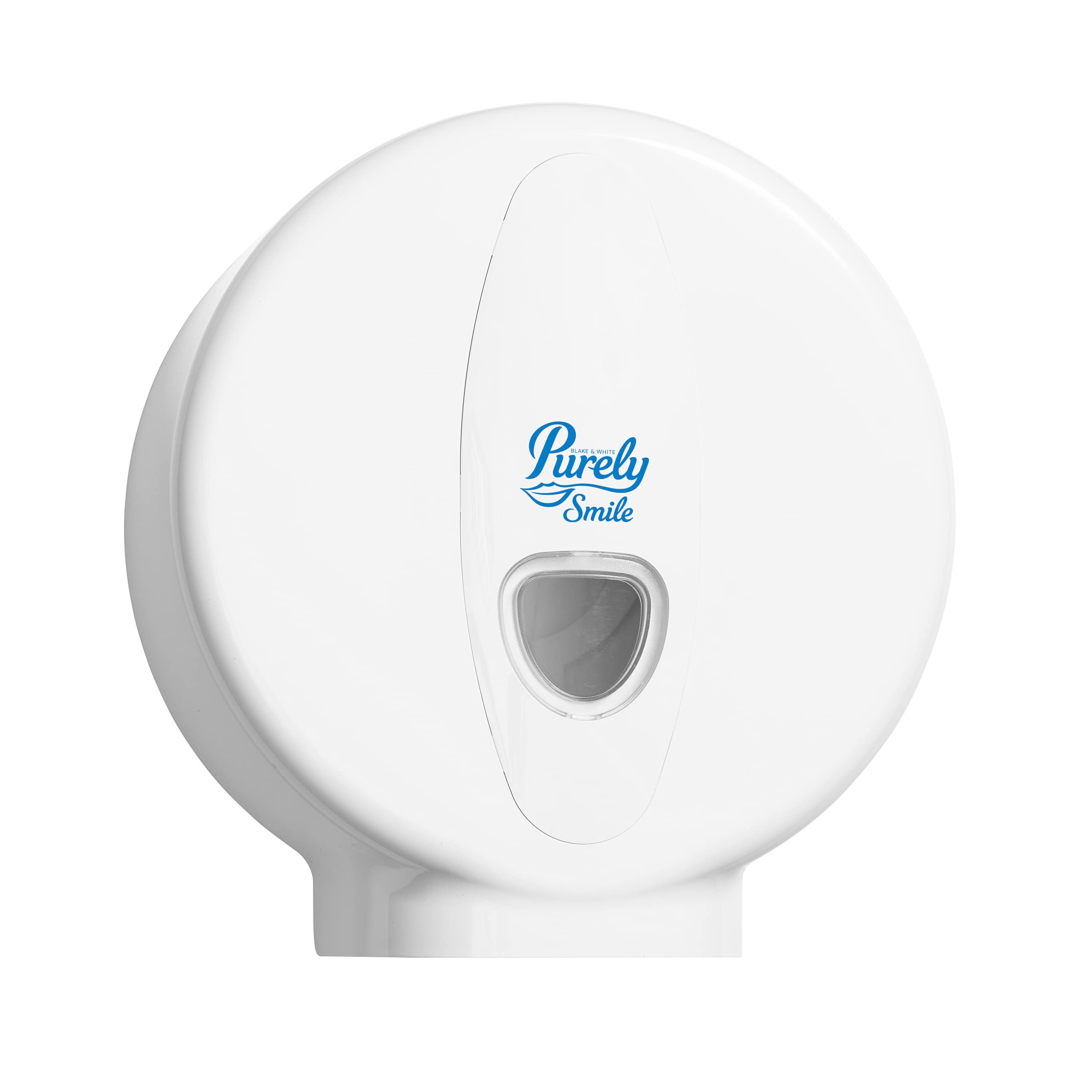 Blake & White Mini Jumbo Toilet Roll Dispenser - Purely Smile Durable ABS Plastic White Toilet Rolls Dispenser for Washrooms, Offices & Commercial Restrooms - Easy to Clean & Maintain