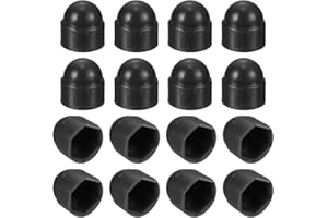 uxcell 50pcs Hex Nut Cover, M4 Black Plastic Dome Nut Protection Cap Hex Bolt Nut Covers for Hexagon Screws, Bolts