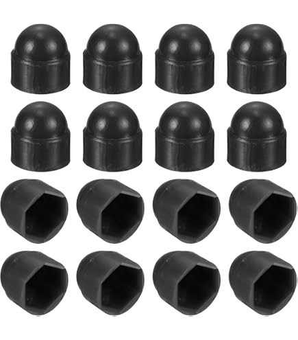 Lot De 50 Capuchons Noirs M8 Pour écrous Et Vis Hexagonales - Protection Plastique Ronde - Pour Mécanique, Meubles