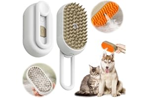 JITATY Cat Steam Brush,2024 New Cat Brushes for Indoor Cats,3 in 1 Pet Steam Groomer Comb,Cat Hair Brush for Shedding,Cat Grooming Kit Supplies,Pet Steam Brush for Cats Dogs (White-1PC)