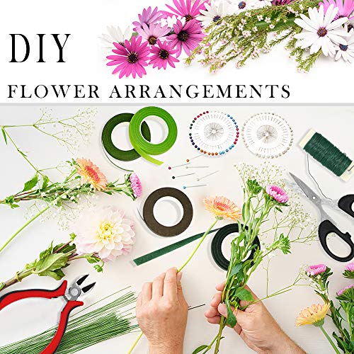 Floral Arrangement Kit, WEST BAY 11Pack Flower Tools Include Floral Wire Cutter Scissor Floral Tape 22 Gauge Paddle Wire 26 Gauge Stem Wire Pearl Corsage Pin for Bouquet Stem Wrap Florist New Year