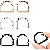 Amabro 6PCS D Ring Spring Key Hooks, 1inch Keyring Clip Buckles Multicolor D Ring Buckle for Purse Keychain Hardware Pets Collar Accessories