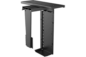 AIMEZO PC Under Desk Mount Gaming PC Holder Solid Steel Computer Tower Holder 360 Degree Swivel Adjustable Height and Width W