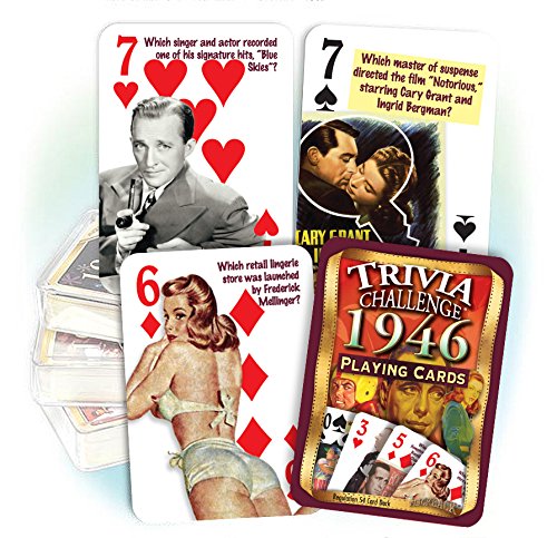 Flickback 1946 Trivia Playing Cards, Great Birthday or Anniversary
