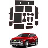 2025 Tucson Door Slot Mats for Hyundai Tucson 2025 Accessories 15PCS/Sets Anti-Slip Interior Mats Cup Holder Inserts Center Console Liner Compatible with 2025 2026 Hyundai Tucson Limited/Hybrid