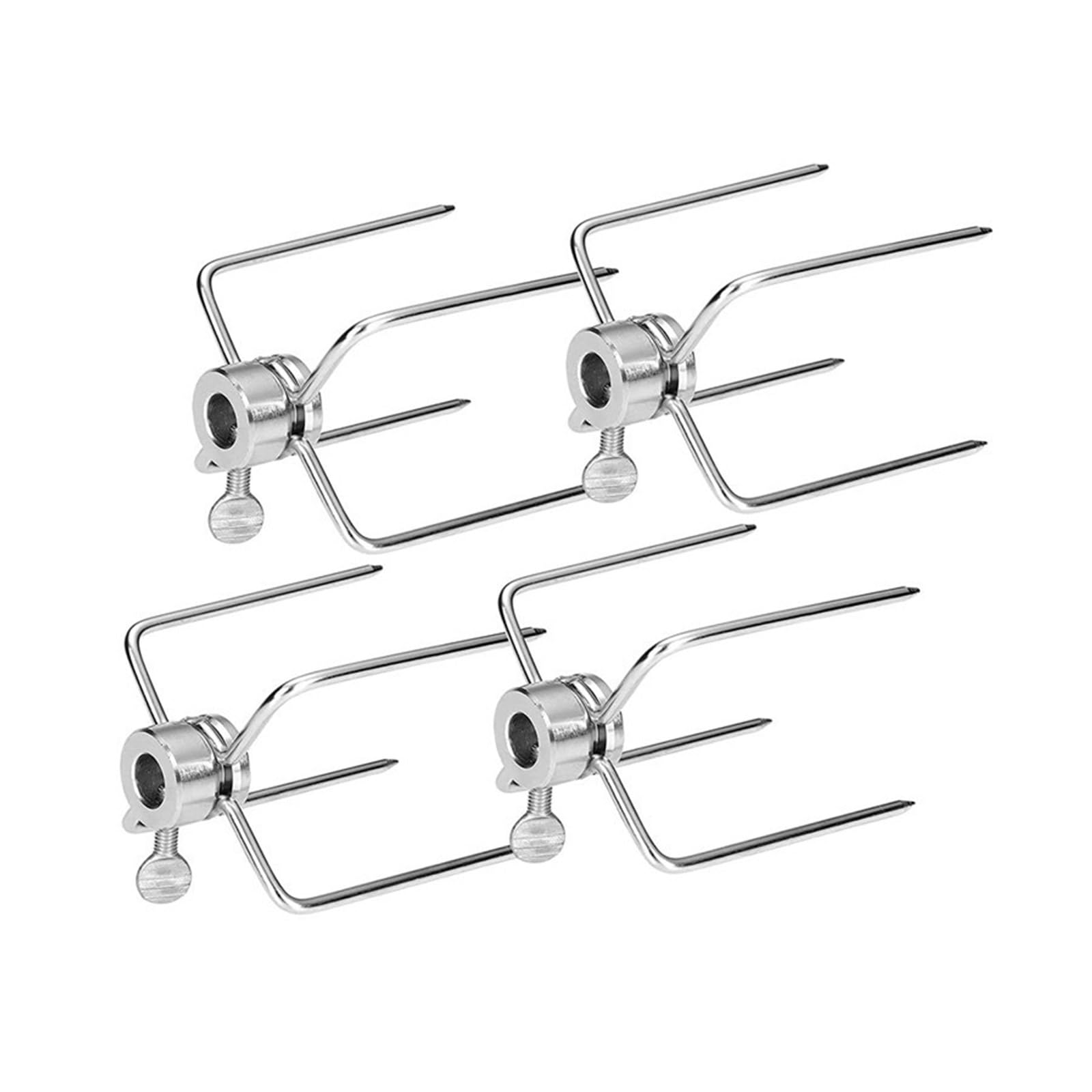 Pack of 4 Rotisserie Forks Set Barbecue Skewers Easy to Clean Meat Forks Suitable for Indoor and Outdoor