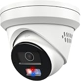 Anpviz 5MP Turret Wired PoE IP Security Camera Metal Outdoor | Strobe Red &amp; Blue Light and Audio Alarm, Human Vehicle Detection, Two Way Audio, Smart Dual Light, IP67, IPC-D3653WD-RB