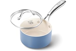 KOCH SYSTEME CS 1 Quart Nonstick Saucepan with Lid, Small Pot with Ceramic Coating, Sauce Pot, Kitchen Cooking Pot, Induction