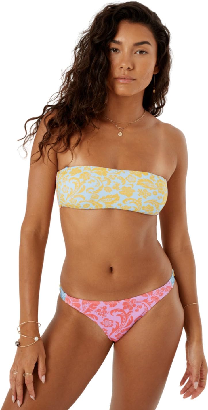 Photo 1 of Roxy Women's Standard Bikini UPF 50+, Quick-Dry, Stretch Fabric, Swimsuit Cheeky Bottoms, Surf, Beachwear, Multi Floral, Large