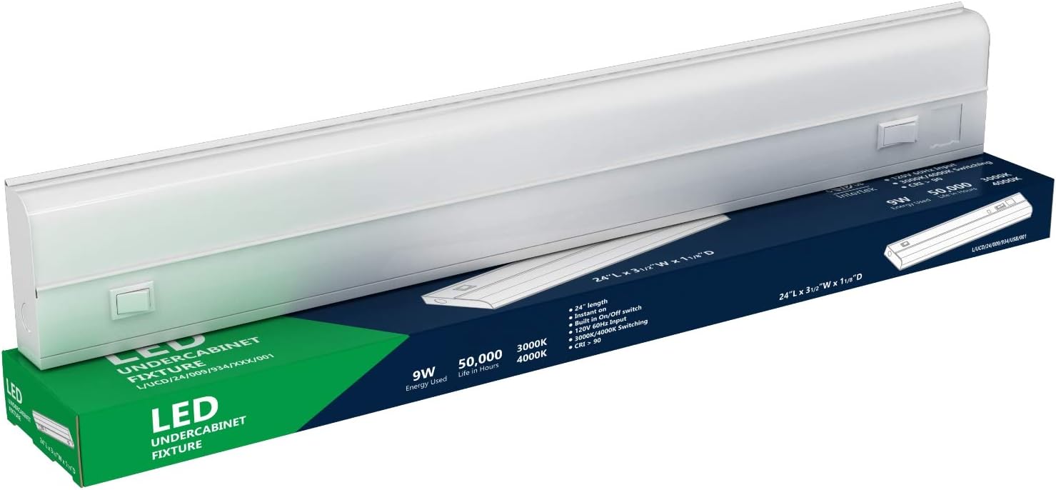 Led Under Cabinet Lighting Hardwired 24 Inch 2 Colors Switch 3000k Soft White And 4000k Cool White Dimmable Cri 90 Metal Hard Wired Light 24 Inch Amazon Com