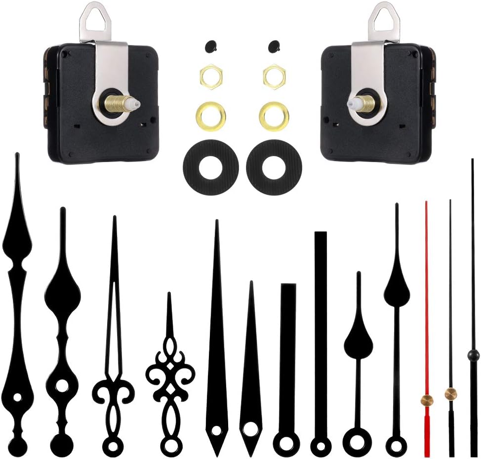 metagio Langschaft Uhrwerk mit Hohem Drehmoment,Quarz-Uhrwerk Geräuschloses Uhrwerk Wanduhr Bewegungs Mechanismus DIY Wanduhr Ersatzteile für Clock Ersatzteile Ersatz
