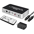 Dingsun Digital to Analog Audio Converter Optical to Analog Converter with IR Remote, DAC Converter Support 192KHz/24bit Compatible with DVD, PS, Plasma, Blu-ray, Home Cinema Systems etc.