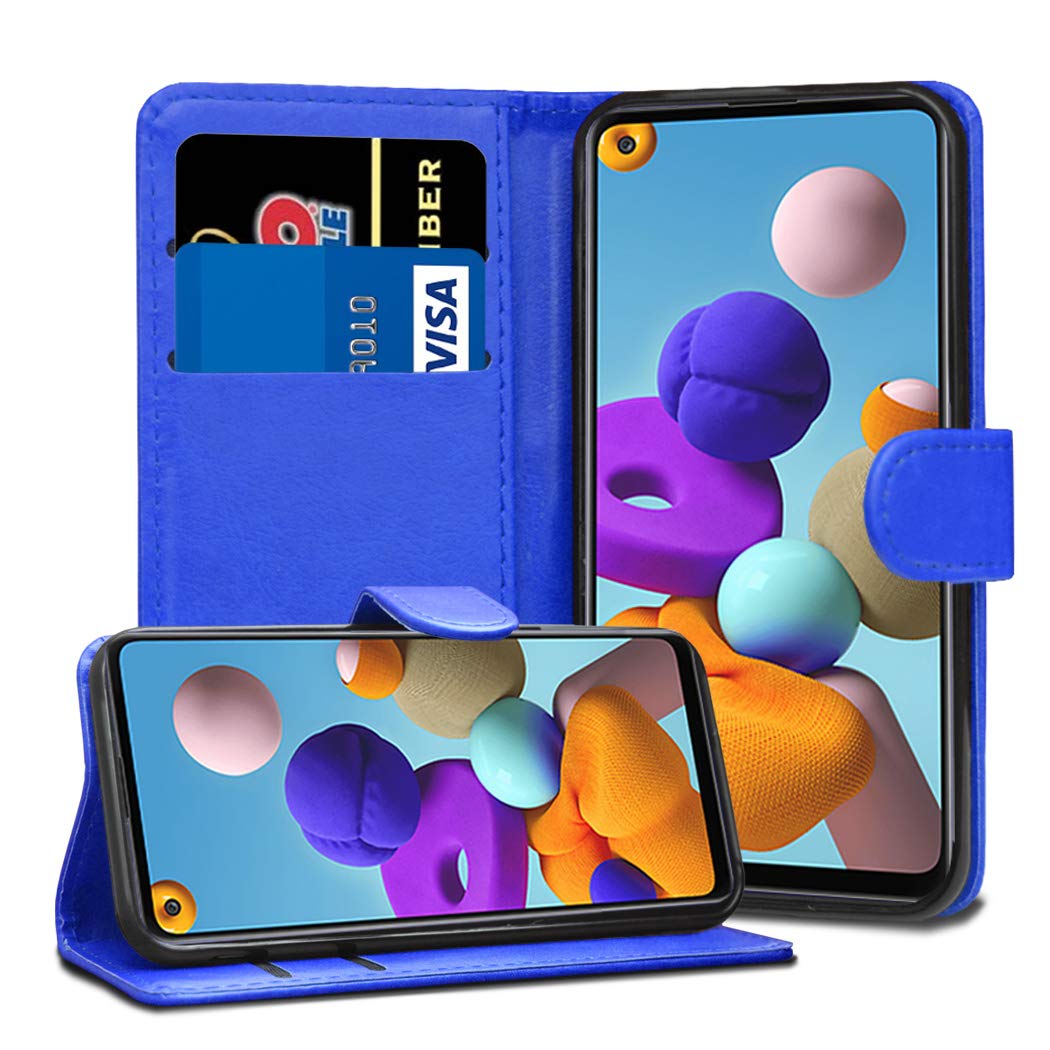 GAPlus Samsung Galaxy A21s Case - Galaxy A21s 6.5" SM-A217F/DS Premium Wallet Case Leather Flip Cover For Samsung Galaxy A21S [Card Holder] [Magnetic Closure] (Blue)