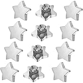 Mabor 100Pcs Star Buttons for Crafts, Small Silver Star Buttons for Sewing Decorative Star Buttons for Clothing Costume Design Scrapbooking DIY Art Crafts Decoration (12 mm)