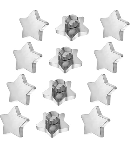 Mabor 100Pcs Star Buttons for Crafts, Small Silver Star Buttons
