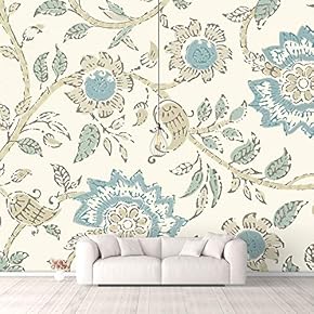 Wall Murals for Bedroom Traditional Flower Pattern Removable Wallpaper Peel and Stick Wall Stickers - 66x96 inches