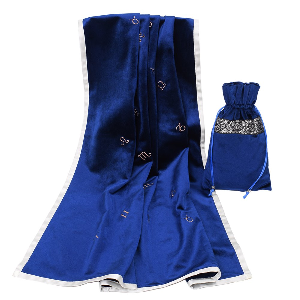 Tarot or Altar Cloth Astrology Embroidered Divination Placemat Tarot Table Cover Mat for Tarot Reading, 31"x31"