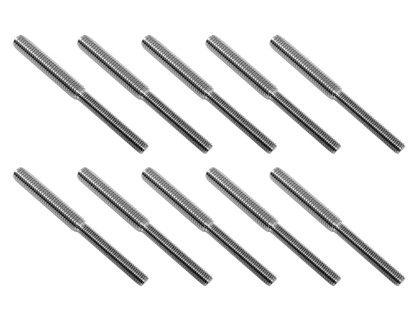 Photo 1 of 10x 304 M6 to M8 Stainless Steel Double End Threaded Stud Screw Bolts 80mm, Reduction Thread Adapter for Structural Columns Fasteners