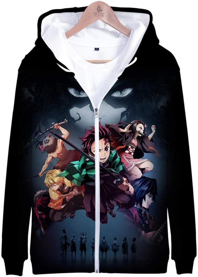 Men's Hoodies, Demon Slayer: Kimetsu no Yaiba, Manga Animated Japanese Unisex Cloak Cosplay Long Sleeves