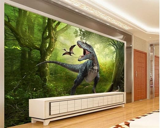 Reagone Wald Dinosaurier Dschungel Kinderzimmer Hintergrund Dekoriert Mit 3d Tapete Papel De Parede Papel Wandbild Tapete 150x105 Cm 59 1 X 41 3 Zoll Amazon De Baumarkt