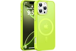 Newfuture Designed for iPhone 16 Pro Max Case with Magnetic [13 FT Military Drop Protection] [Compatible with Magsafe] Translucent Matte Shockproof with Anti-Fingerprint Phone Case, Fluorescent Green