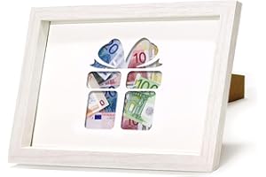TARKLANDA Christmas Money Gift Picture Frame,Wooden Money Frame Creative Birthday Gifts Money Gift Frame,A5 Wood Frame Money Gift Idea for Baby Shower Girls Boys Friends Family Photo Frame 6.7x9.0 inch (gift)